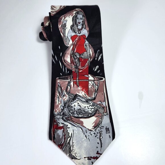 Giorgio Amarani Novelty Necktie Drink Cocktail Tie all over Print - Picture 5 of 7